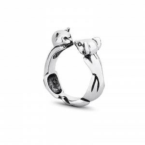 Серебряное кольцо с котом - Срібна каблучка з котом