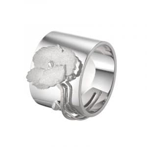 Женское серебряное кольцо «Мак» фото
